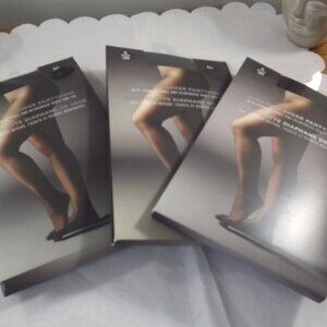 3 Pairs of Penningtons Black/Nightshade Colored Pantyhose